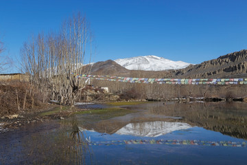 Landscape of Muktinath village in lower Mustang District, Nepal