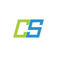 letters cs simple geometric logo vector