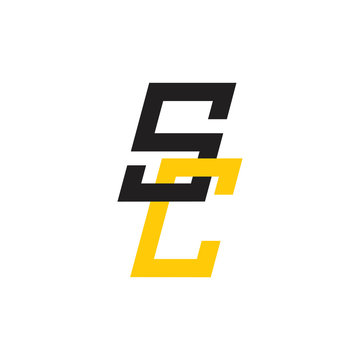 letters cs simple geometric logo vector