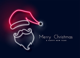 glowing neon light santa claus © starlineart
