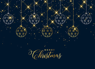 lovely christmas hanging balls sparkle background