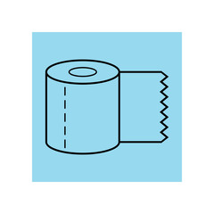 Toilet paper, roll. Flat body hygiene icon. Vector