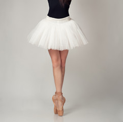 Unrecognizable female ballet dancer