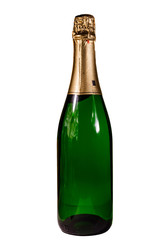 Bottle of the champagne isolated on white background