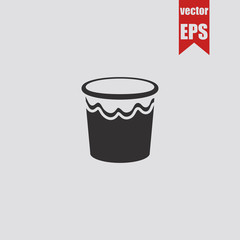 Bucket with paint icon.Vector illustration.