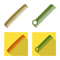 Vector illustration of brush and hair symbol. Collection of brush and hairbrush stock vector illustration.