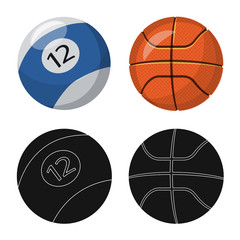 Vector illustration of sport and ball icon. Collection of sport and athletic vector icon for stock.