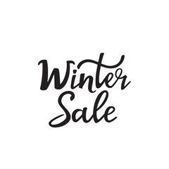 Fototapeta na wymiar Winter sale hand lettering design for advertising poster, banner, discount.