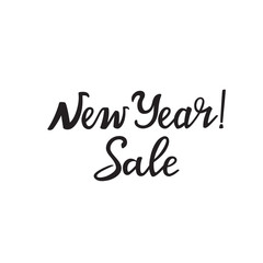 New Year Sale hand lettering design for advertising poster, banner, discount.