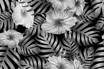 Black white exotic pattern.