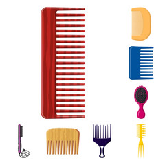Isolated object of brush and hair sign. Set of brush and hairbrush stock vector illustration.