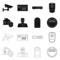 Vector design of office and house logo. Set of office and system stock symbol for web.