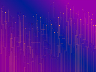 Abstract background of colorful lines and dots. Technology geometric graphic