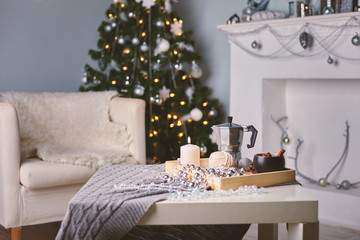 Beautiful Christmas interior with decor