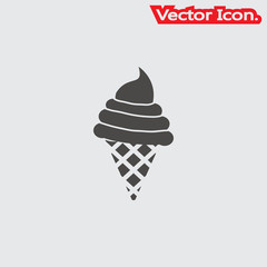 ice-cream icon isolated sign symbol and flat style for app, web and digital design. Vector illustration.
