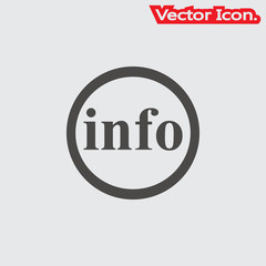 Information icon isolated sign symbol and flat style for app, web and digital design. Vector illustration.