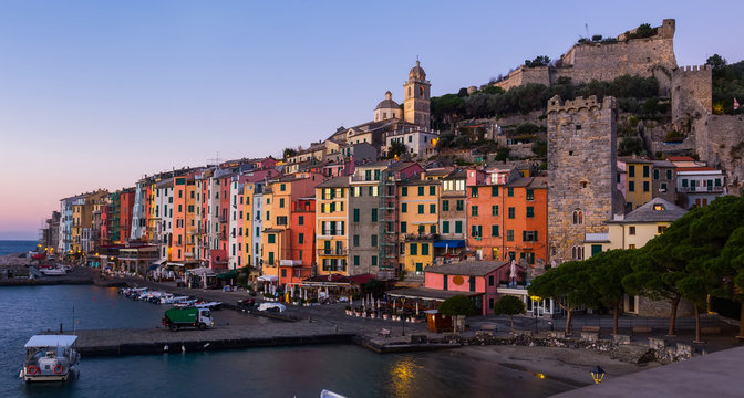 View of portovenere city La Spezia  at summer day, Italy
