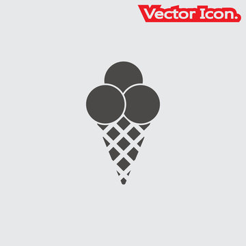 ice-cream icon isolated sign symbol and flat style for app, web and digital design. Vector illustration.