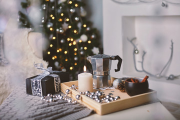 Beautiful Christmas interior with decor