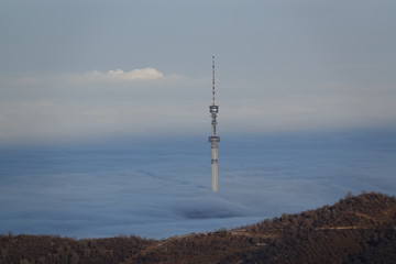 antenna on blue sky Almaty Kazakhstan