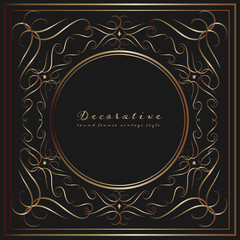 Decorative round frames vintage style. Vector illustration.