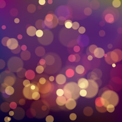 Colorful bokeh background. Magic festive blurry backdrop. Vector illustration © Ihor