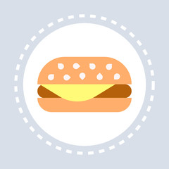 Fast food sign hamburger icon unhealthy food concept