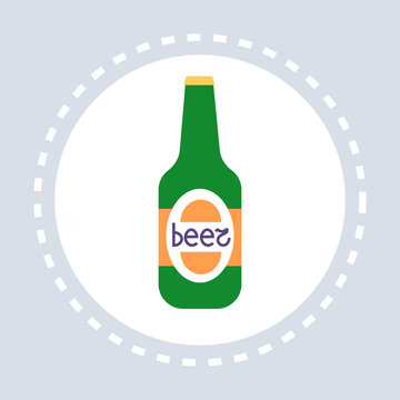 beer bottle icon unhealthy alcoholic drink concept flat