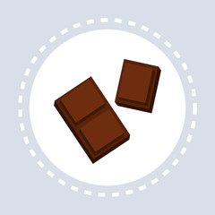 dark chocolate icon unhealthy sweet food concept flat