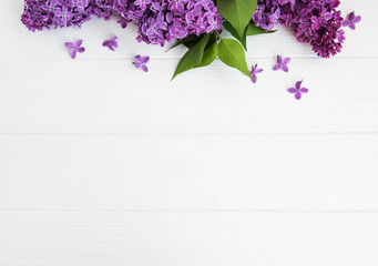 Lilac flowers on a table