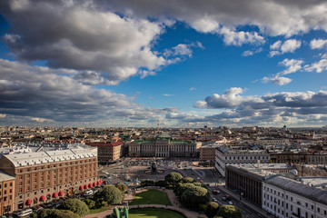 Fototapeta na wymiar Saint Petersburg's skyline from a high point of view