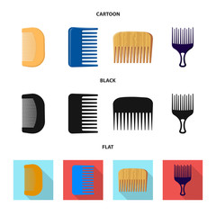 Isolated object of brush and hair sign. Set of brush and hairbrush vector icon for stock.
