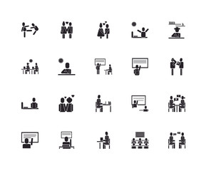 Set Of 20 icons such as Talking, Classroom, Learning, Answer, Student, Teacher, Studying, Sleepy, , In love, icon pack