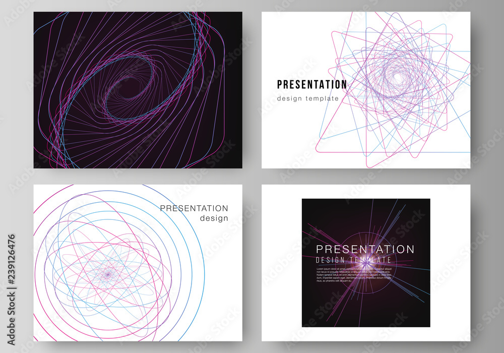 Poster vector illustration of the editable layout of the presentation slides design business templates. ran