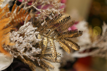 The decorative branches at the Moscow street in the december 2018