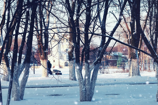 city footpath winter