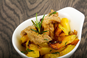 Fried potato with pork