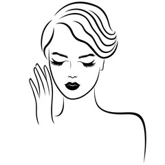 Attractive girl with gathered hair