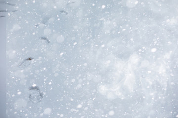 Winter landscape of country fields and roads