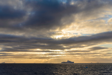 Antarctic seascape with iceberg