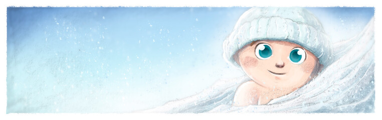 bebe con gorro y manta