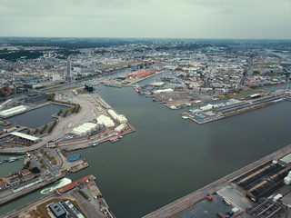 Naklejka premium フランスのル・アーブルの港湾都市