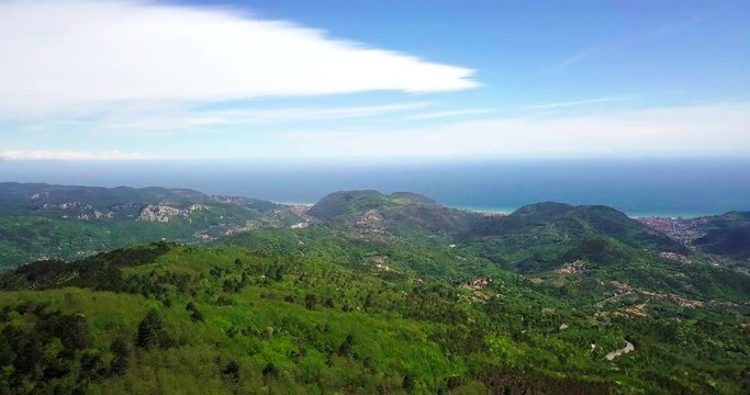 Aerial view of Finale Ligure coastline.