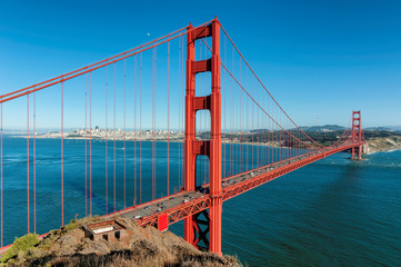 Golden Gate bridge at sunset, San Francisco, California.