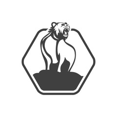 Kodiak bear mascot cartoon character logo design vector eps format