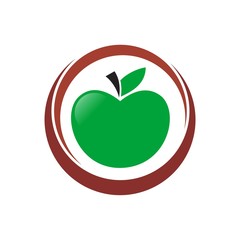 Apple fruit symbol logo design vector eps format
