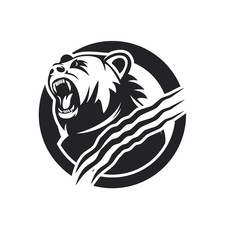 Kodiak bear head mascot cartoon character logo design vector eps format