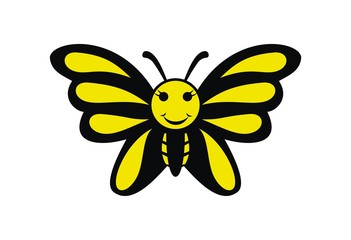 Cartoon funny butterfly character design vector eps format