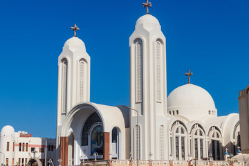 Facade of Coptic Orthodox church in Hurghada, Egypt