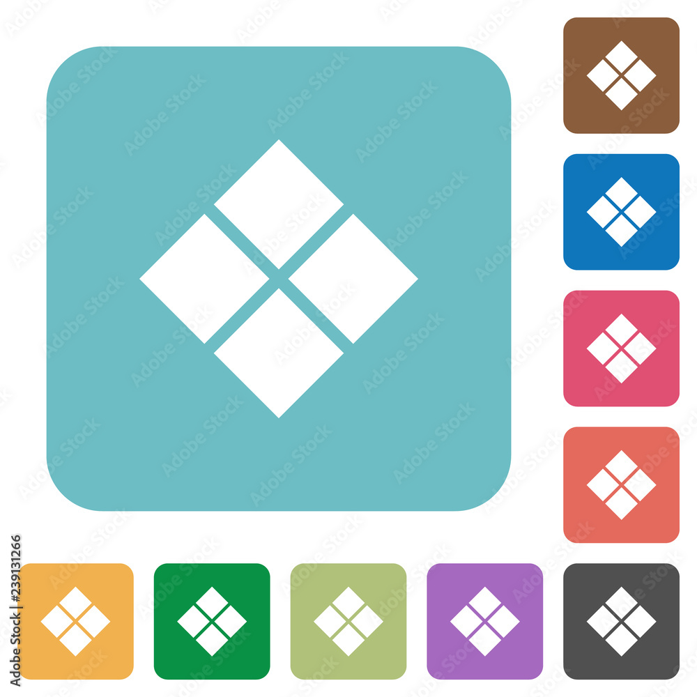 Poster diagonal tile pattern rounded square flat icons